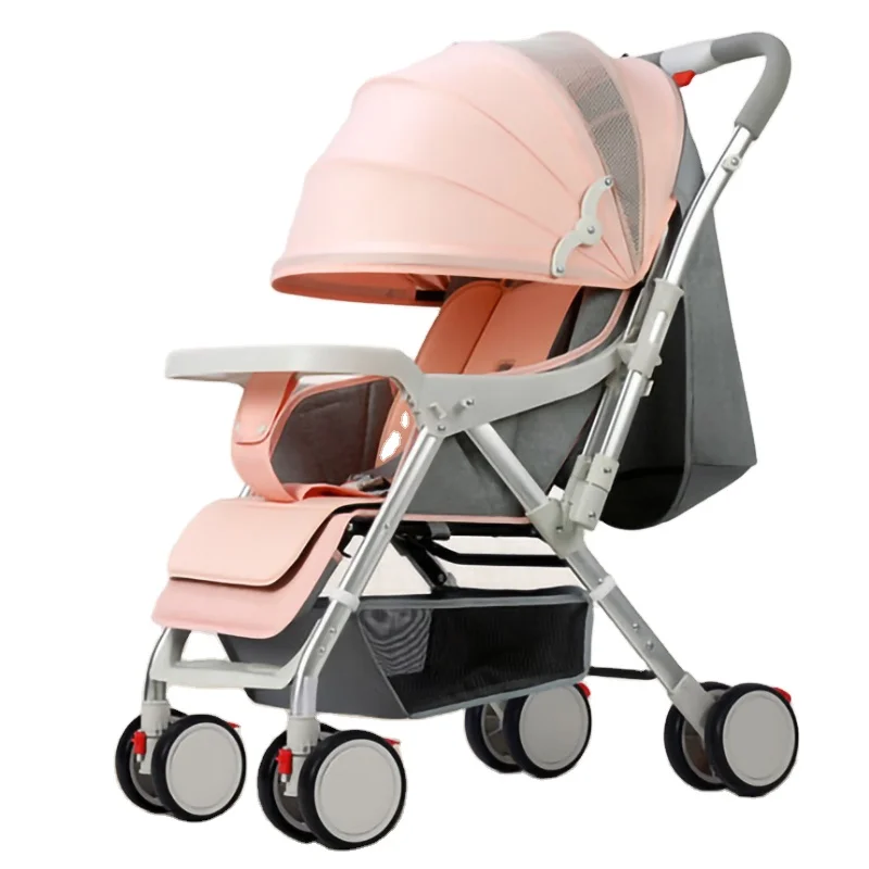 
 Детская коляска 3 в 1, Роскошная легкая складная коляска, с 4 колесами, с амортизатором  