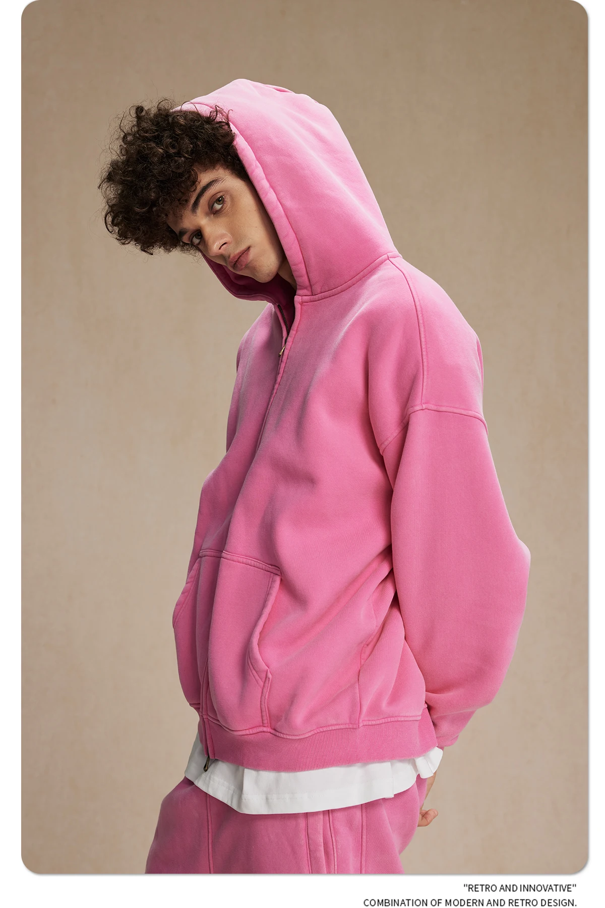 In stock puff embroidery printing oversize streetwear blank black hoodies for winter loose coat