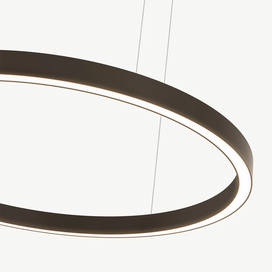 4m 120w 40mm Width Big Diameter Circle Ring Led Curved Profile Office Hanging Light for Commercial Lighting