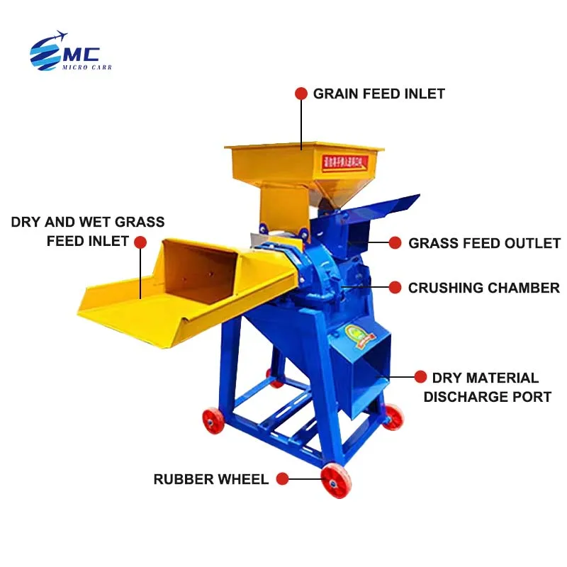 Chaff Cutter Chopper Machine Food Processor With Meat Grinder For Animal Feeds