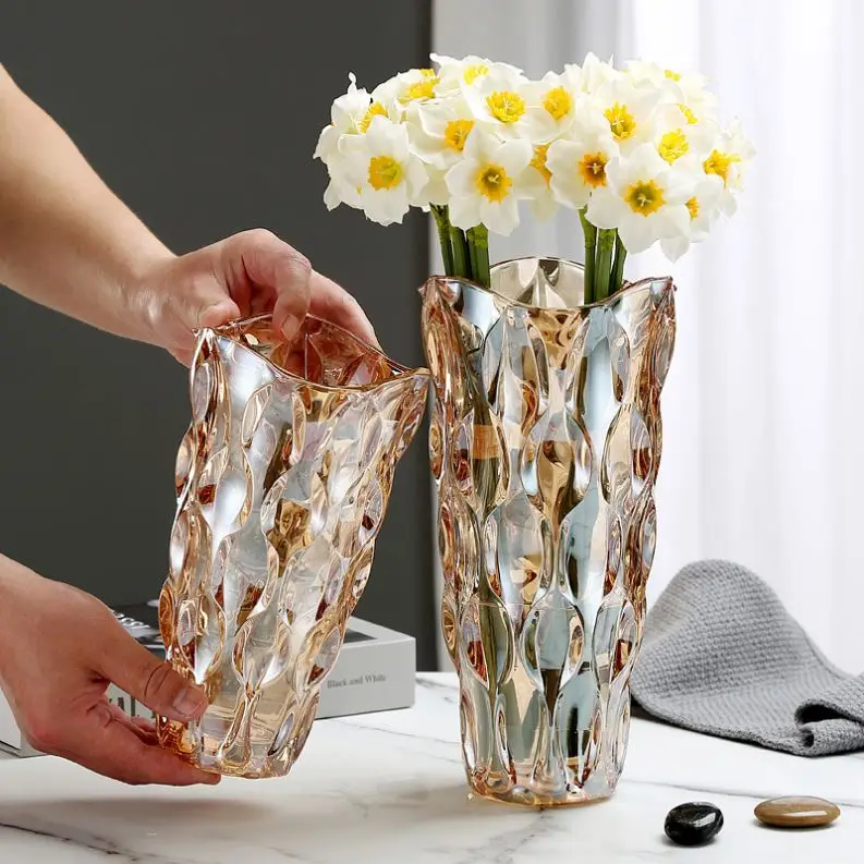 Wholesale Crystal Glass Color Vases Home Dining Room Office Wedding Party Handmade Decorative Vases Household Supplies