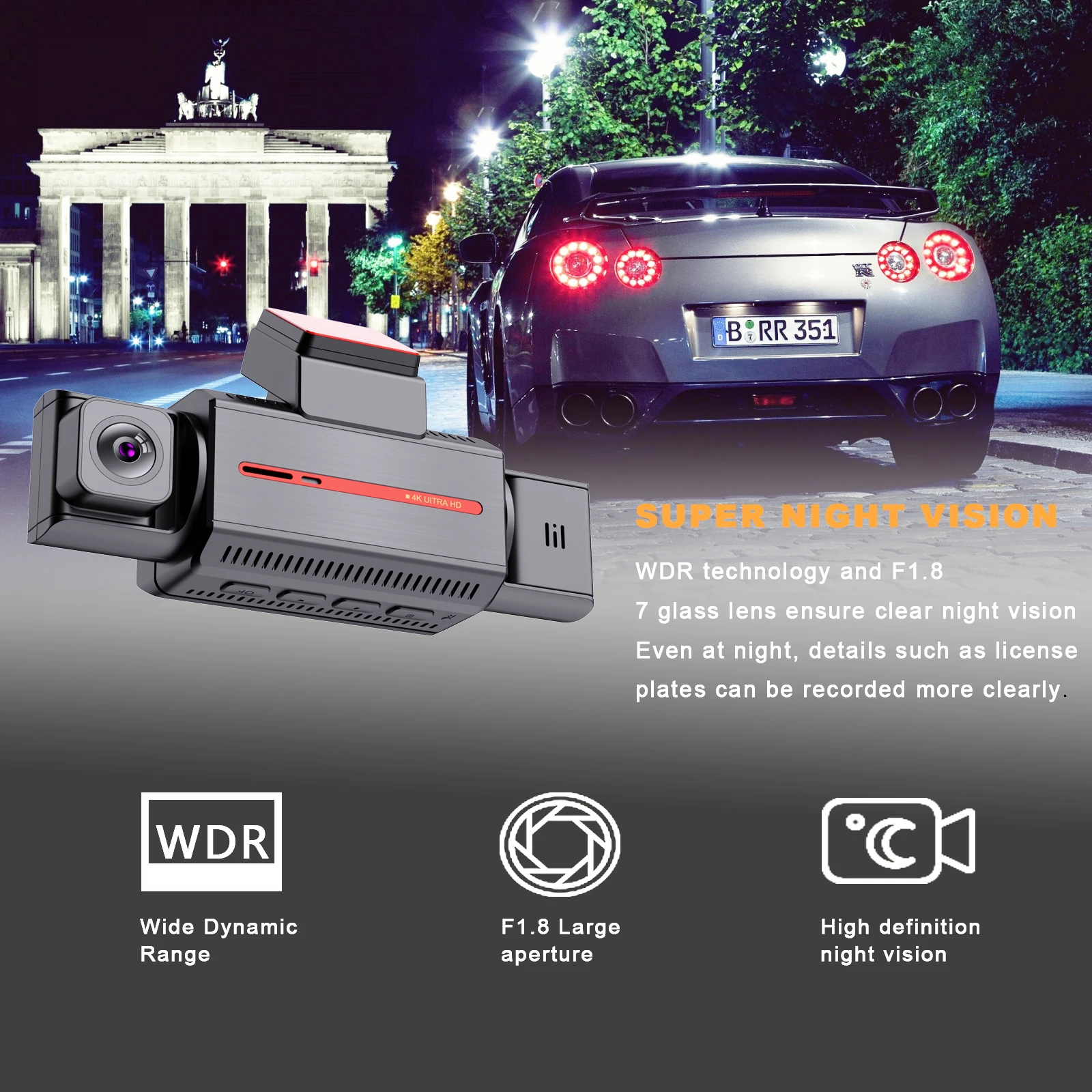 3 channel car dvr 4K WIFI GPS dashcam Front and rear+inside 3 lens dash camera hd 4k dash cam 3 lens car dvr dashcam