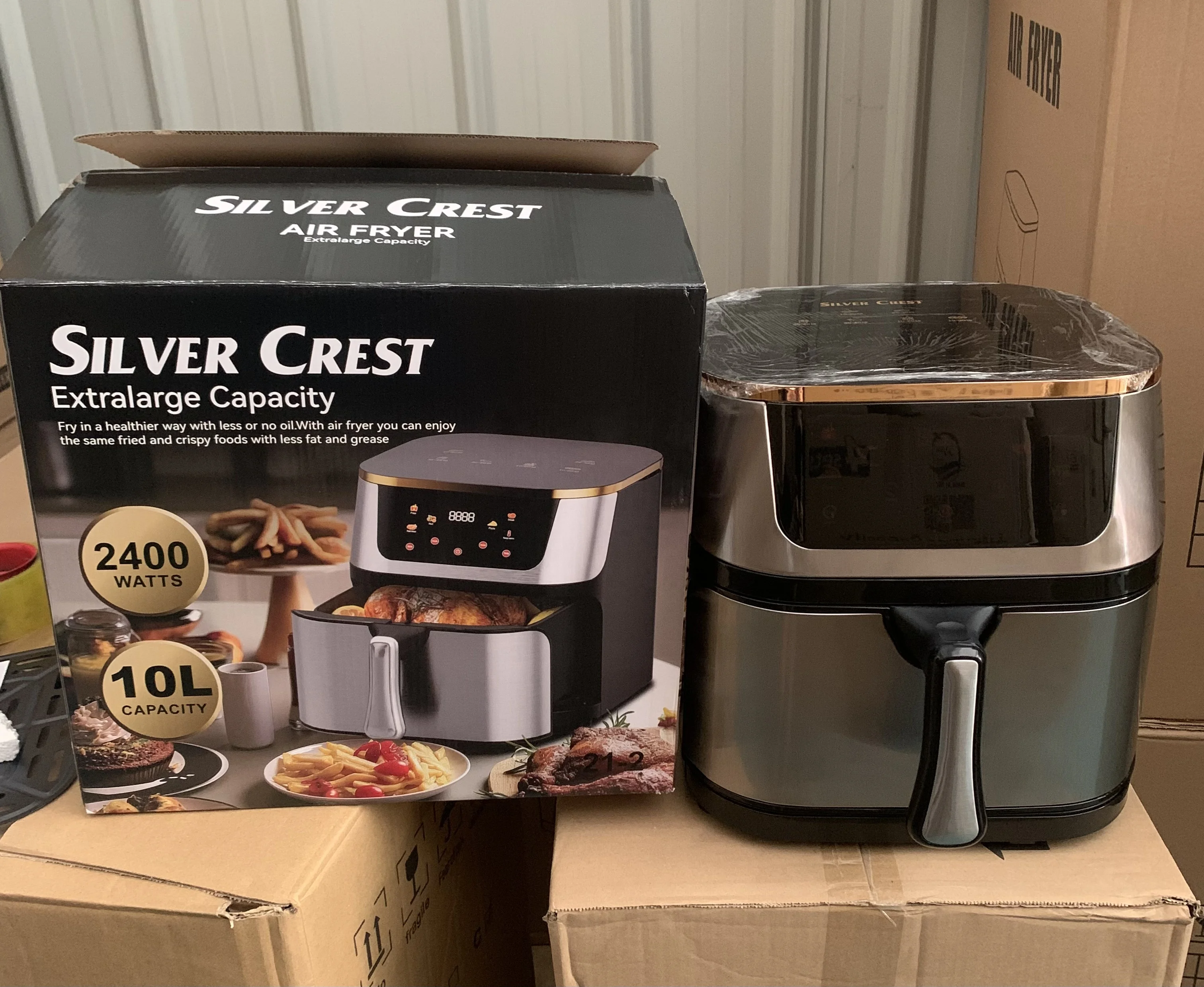 Household high-capacity oil-free air fryer intelligent timed and visual fully automatic French fries electromechanical fryer