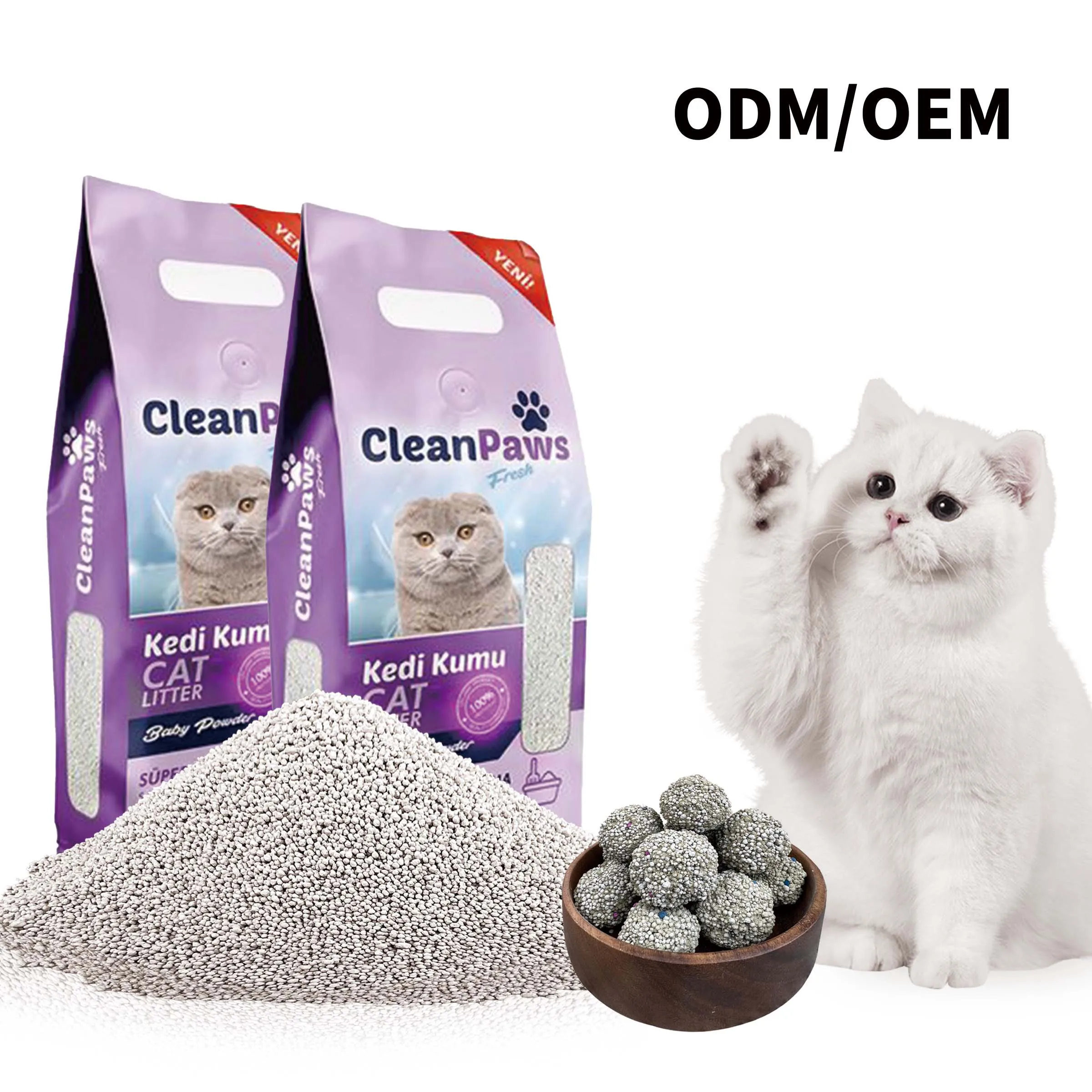 Sustainable Eco-Friendly Cat Litter Sand Original Clumping Ball Dust Free Premium Bentonite Cat Litter
