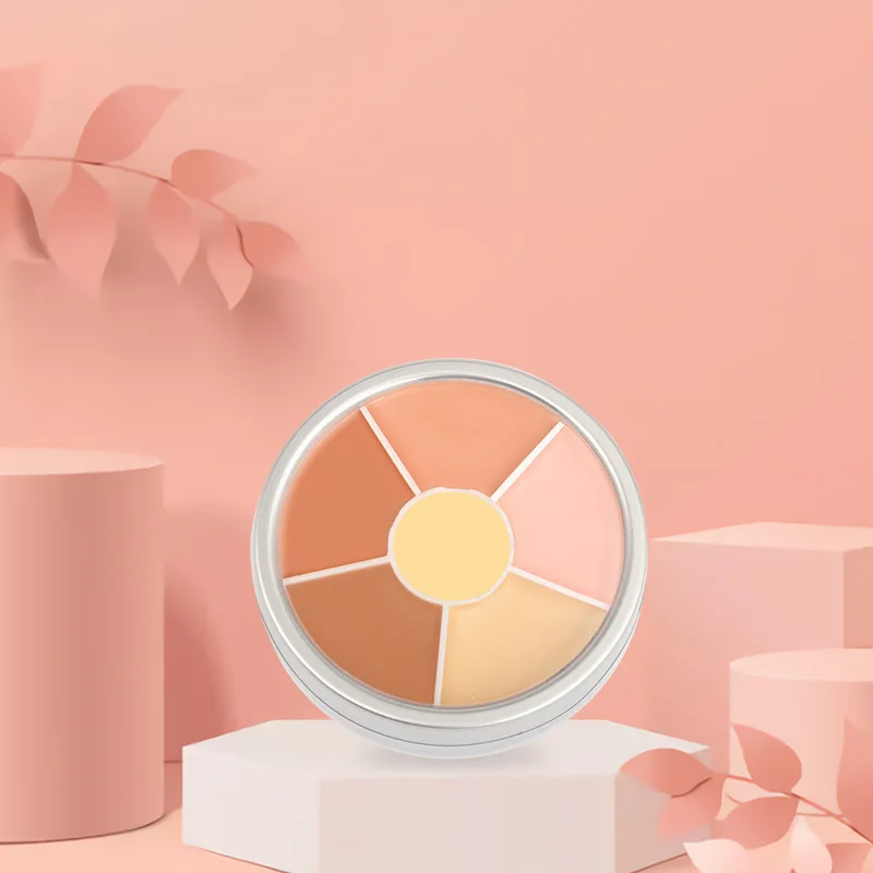 Full Coverage Concealer Cream Foundation Makeup Palette 6 Colors Long-Lasting Coverage Cream