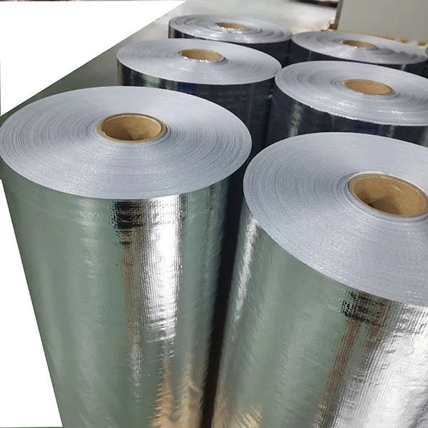1.20 X 50mtr Mesh 8x8 D 500 Metallized Film Laminated Woven Fabric For Insulation Lining