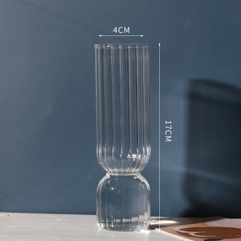 Nordic Creative High Quality Cylinder Flower Arrangements Vases Glass Art Vase for Hydroponic