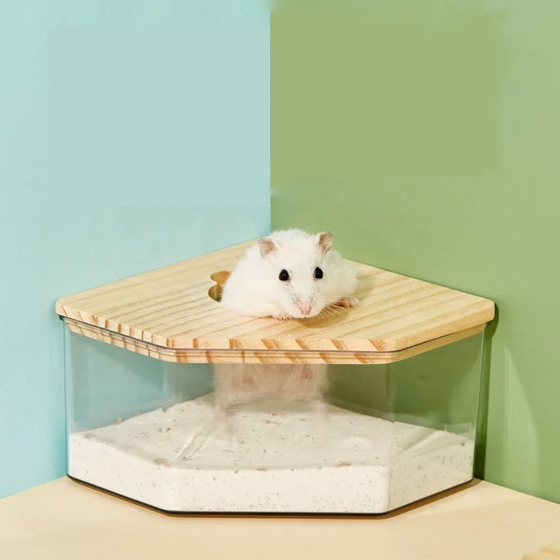 Hamster Bathroom Golden Bear Bathroom Articles Acrylic Full Transparent Large Toilet Dual-Purpose Bathing Bath Sand Urine Basin