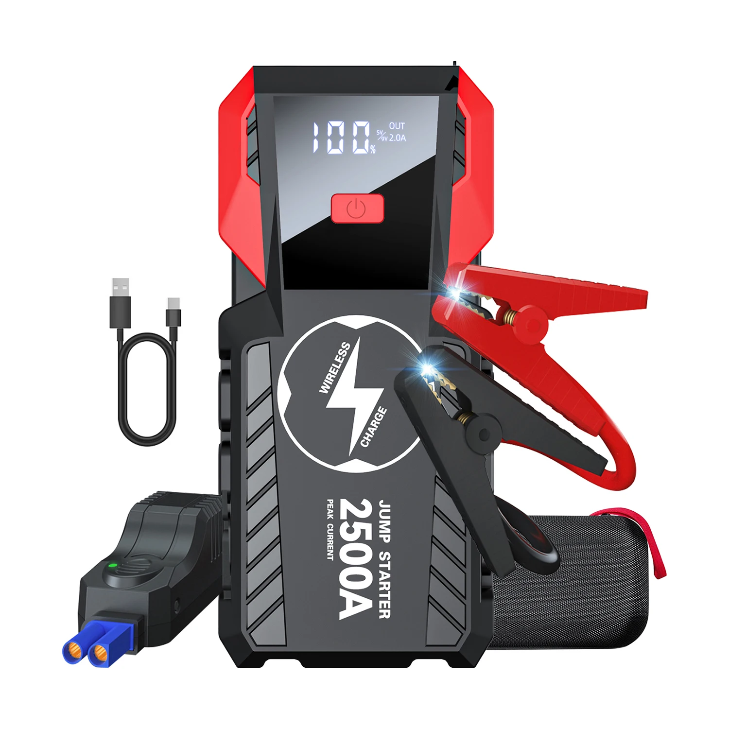Portable car Power Bank Jumper starter 23800 mah battery powered car jumper starter 12v 2500A battery car jumper starter
