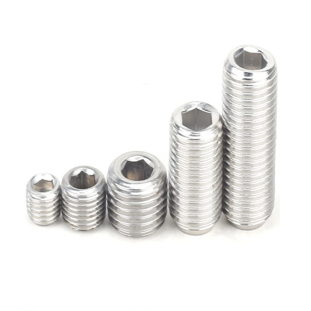 DIN 913 A2 A4 Hexagon Socket Set Screw With Flat Point Stainless Steel Socket Set Screw