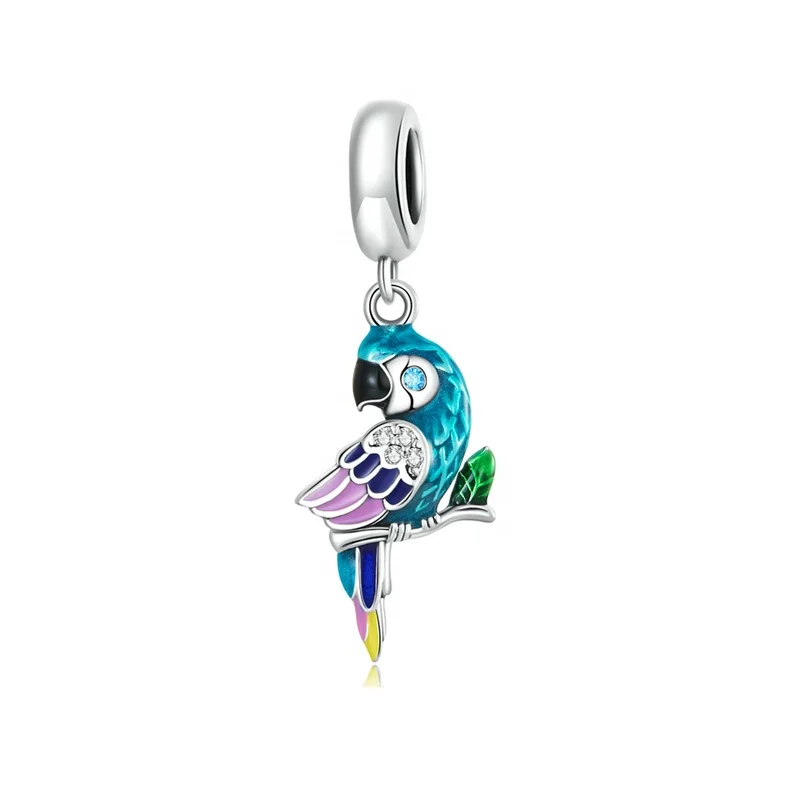 Thailand Factory Customization Original 925 Sterling Silver Parrot Pendant Bird Charm chandeliers & pendant light for lady