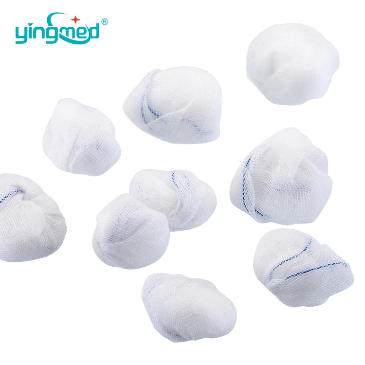 OEM gauze ball surgical sterilized raw cotton balls synthetic dental alcohol cotton balls with high absorbency whiteness