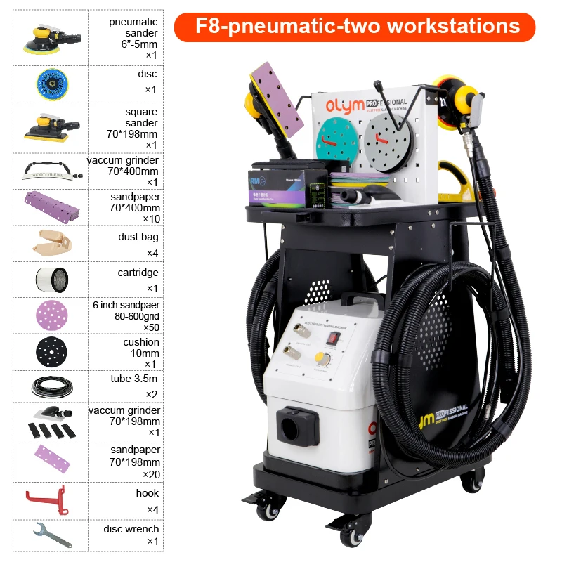 Double Station Auto Detailing Dust Free Sanding Machine for Cars Body Paint Repair