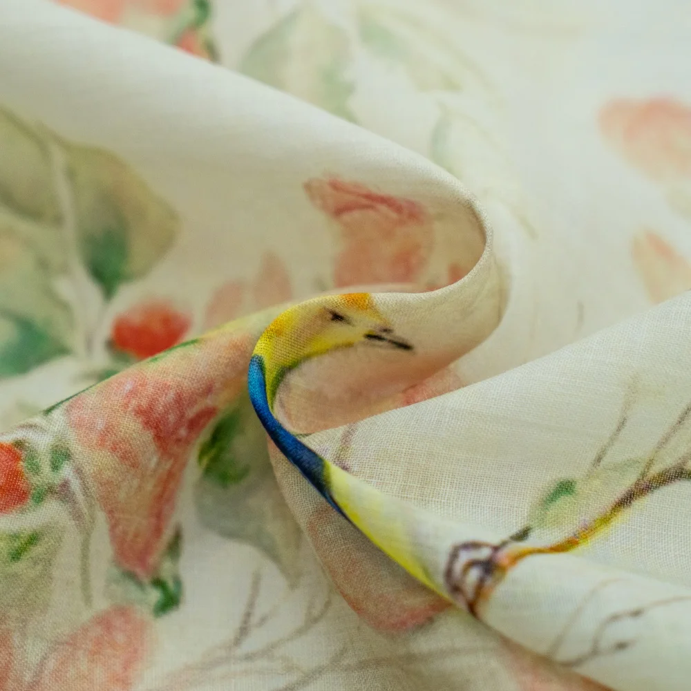 Light Linen Rayon Blended Fabric Woven Custom Digital Printing Summer 100% Linen Fabric for Garment