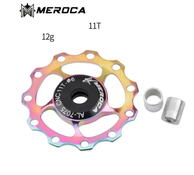 MEROCA Mountain Bike Road Bicycle 11T 13T Aluminum Jockey Wheel Rear Derailleur Pulley Steel Bearing Guide