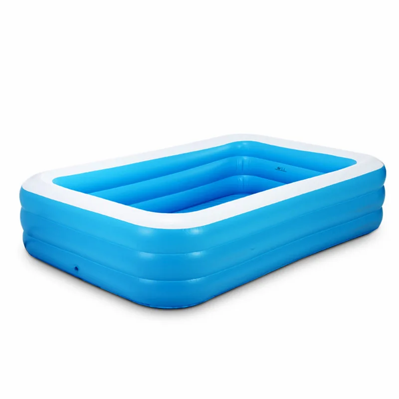 Hot sale inflatable rectangular family size swimming pools cover home air inflated swimming pool