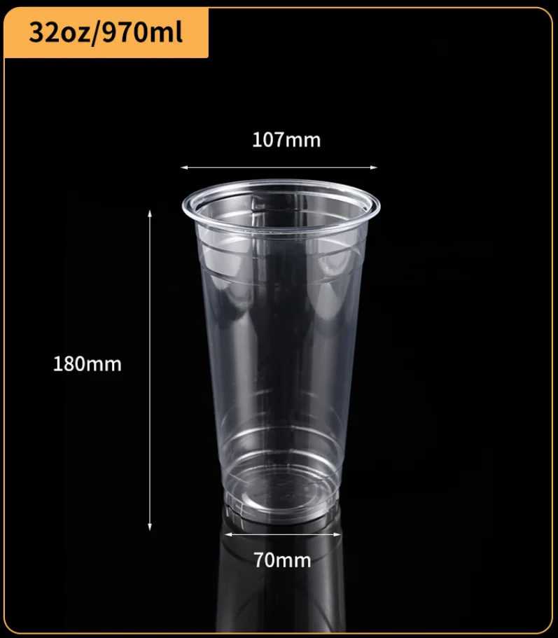 Factory Direct Sell Plastic Cups With Sip Through Lids Clear Tea Coffee Disposable Drink Cups