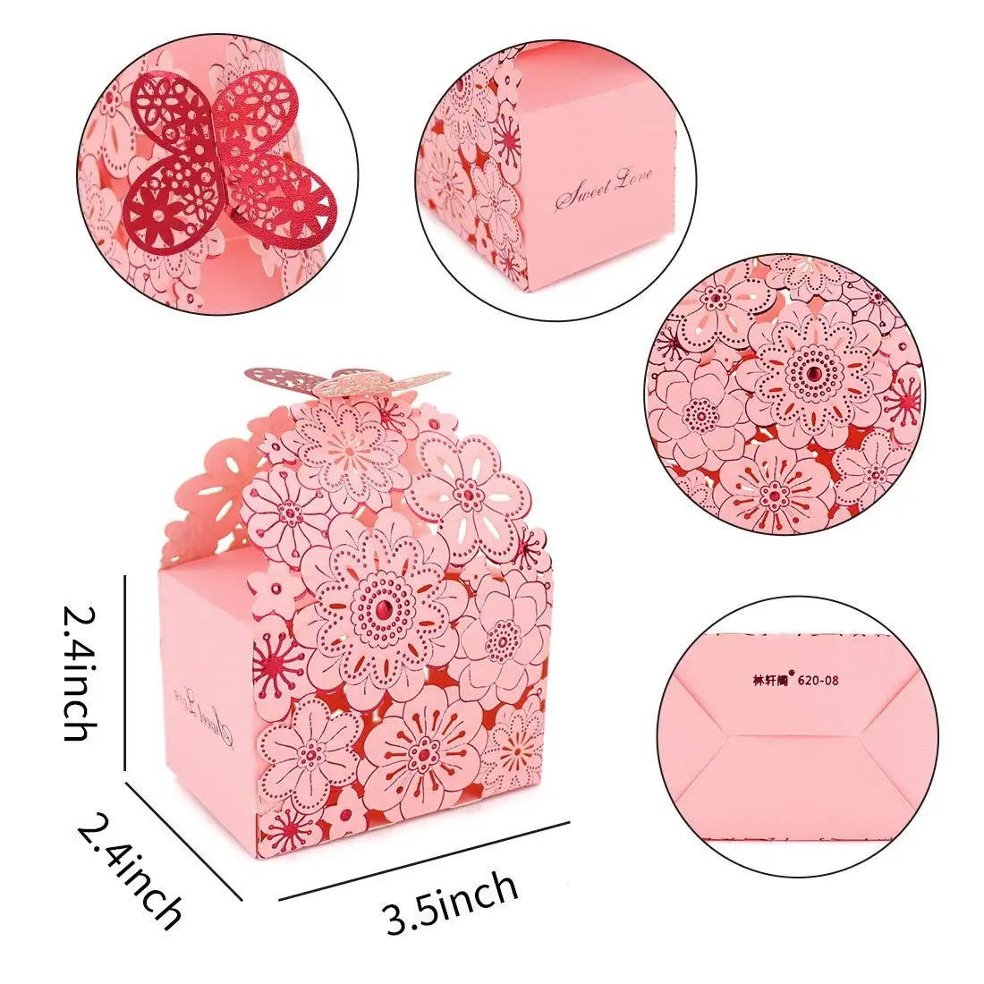 Flower Butterfly Hollow Candy Box Cookie Gift Boxes Romantic Wedding Favors Cute Chocolate Box for Wedding Bridal Birthday Party