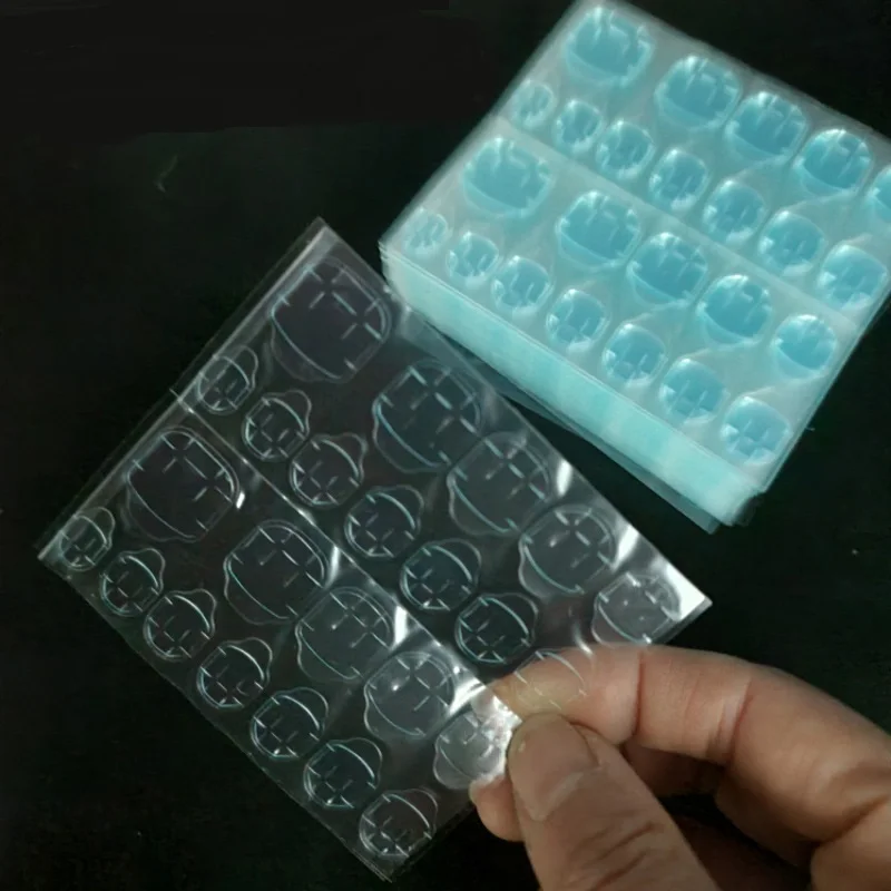 2023 New Arrival Double Sides Nail Glue Sticker Pink Flexible Jelly Glue Stickers For Press On Nails