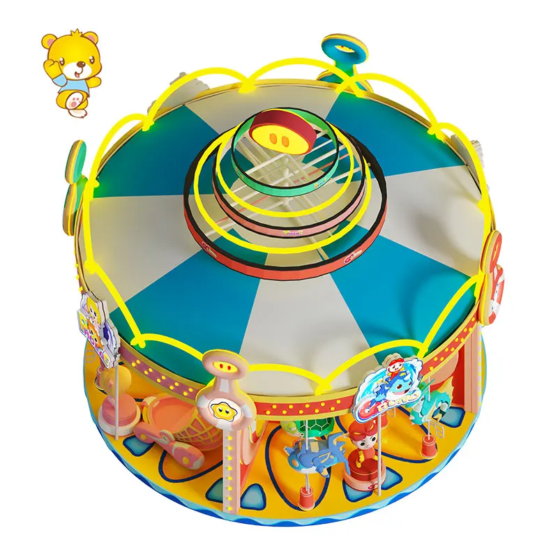 Classic Merry Go Round with GG Bond Characters for Fun Experiences in Family Amusement Centers