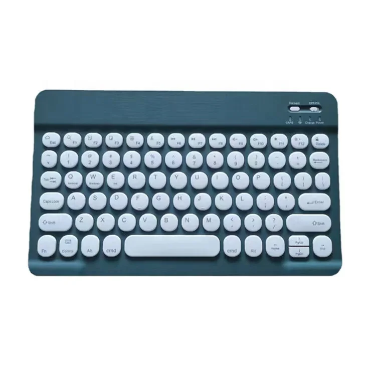 Hot selling slim designed flat round keycaps BT wireless keyboard for office and home laptop use