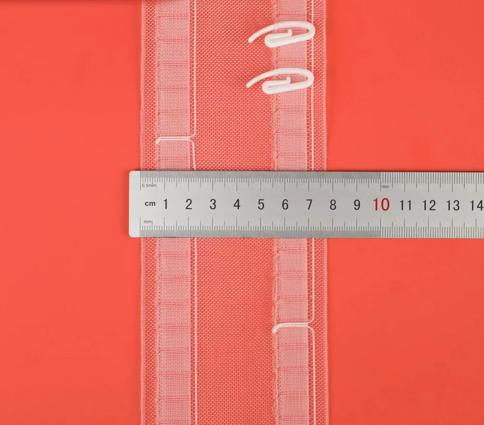 Wholesale High Quality 7.5/10CM Positioning Line Nylon Transparent S Wave Fold Curtain Tape