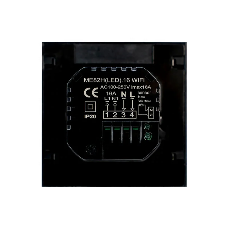 ME82 LED  WIFI  Black color room thermostat for underfloor heating