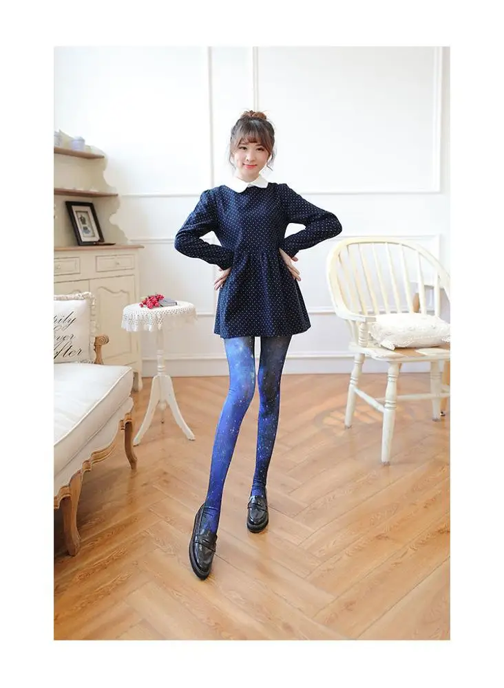 Japan Girl Women Sexy Velvet Pantyhose Mock High Knee Tattoo Tights