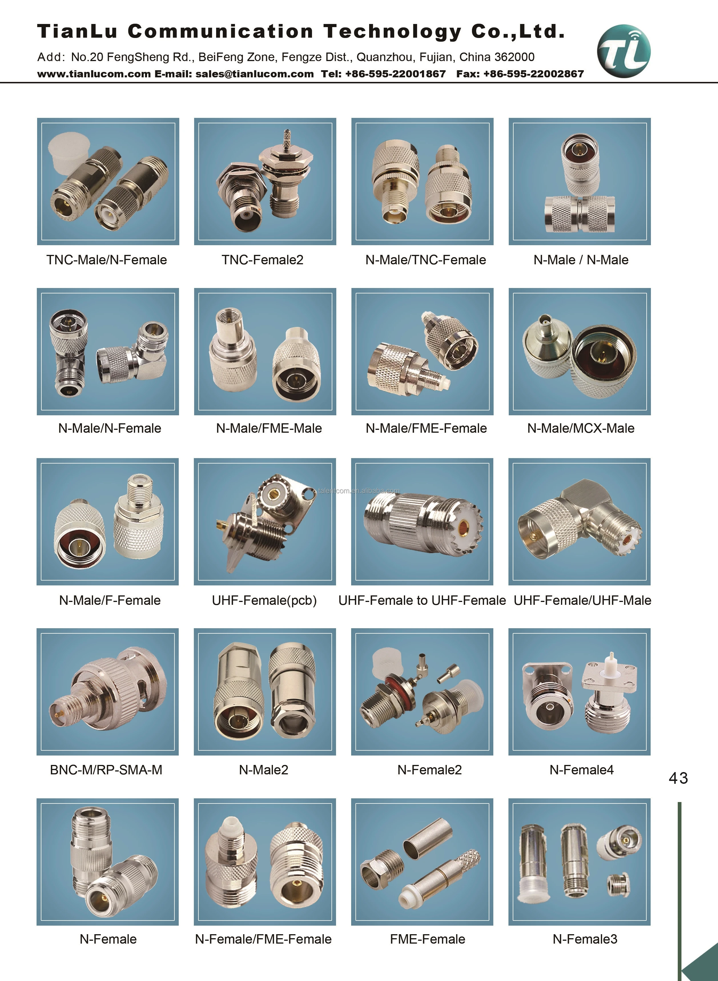 Antenna Accessory RF Connector TNC Female to MCX Female RF Coaxial Adapter TNC Coax Jack Connector