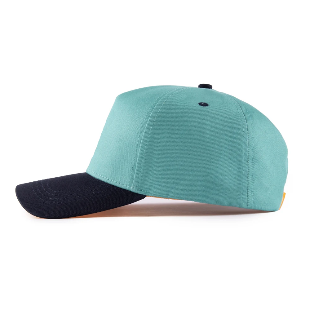 New style color block chapeau custom design cotton embroidery logo curved brim 5 panel two tone structured baseball cap