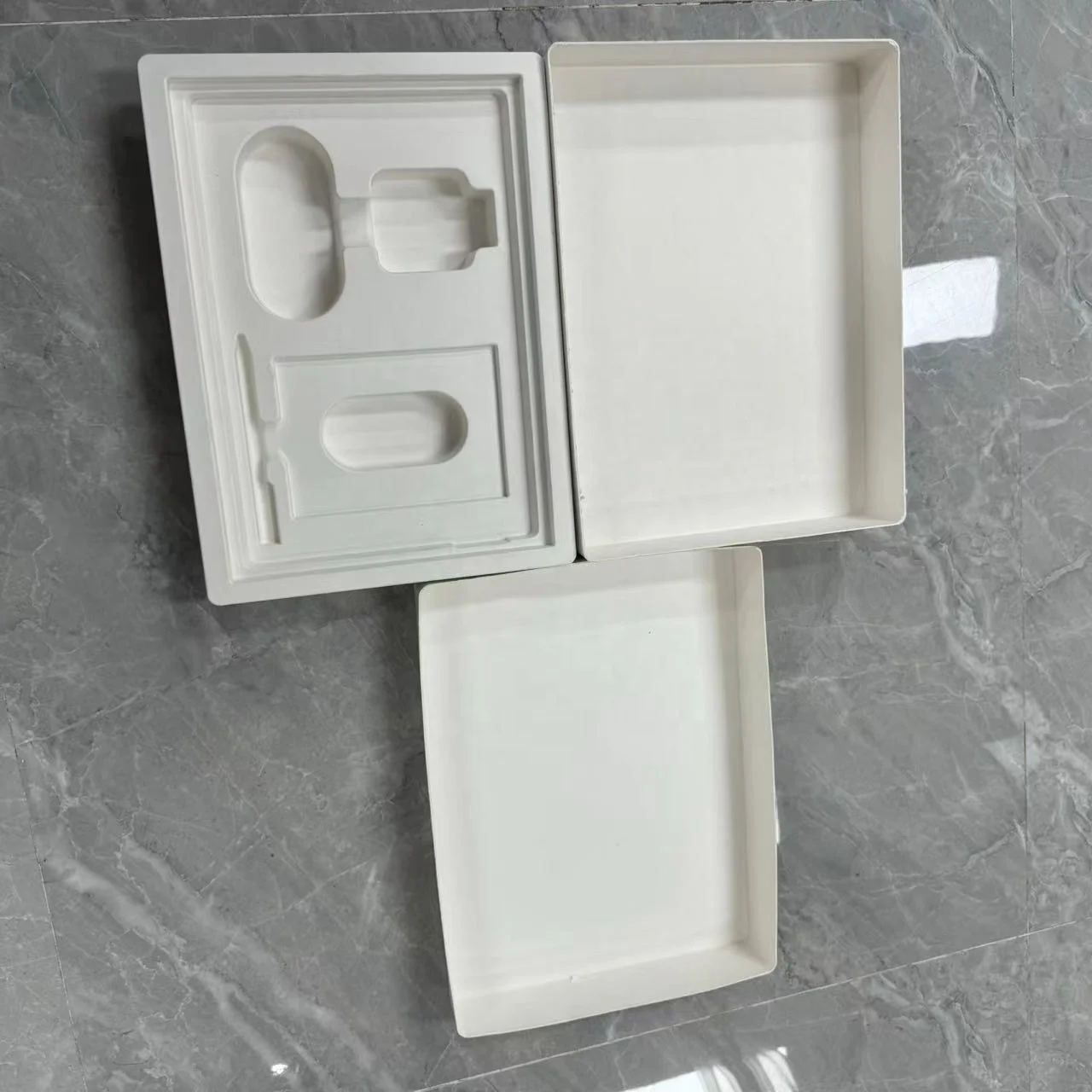 Custom Biodegradable Compostable Recycled Molded Packaging Paper Pulp Tray Box for Refillable deodorant refill pack Paper Mold