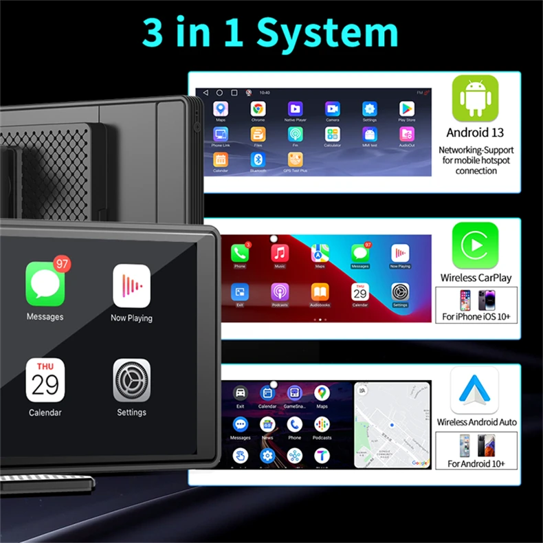 New product customization Lightweight portable dash cam 2G Ram GPS BT AUX FM Rearview Mirror Video Recorder