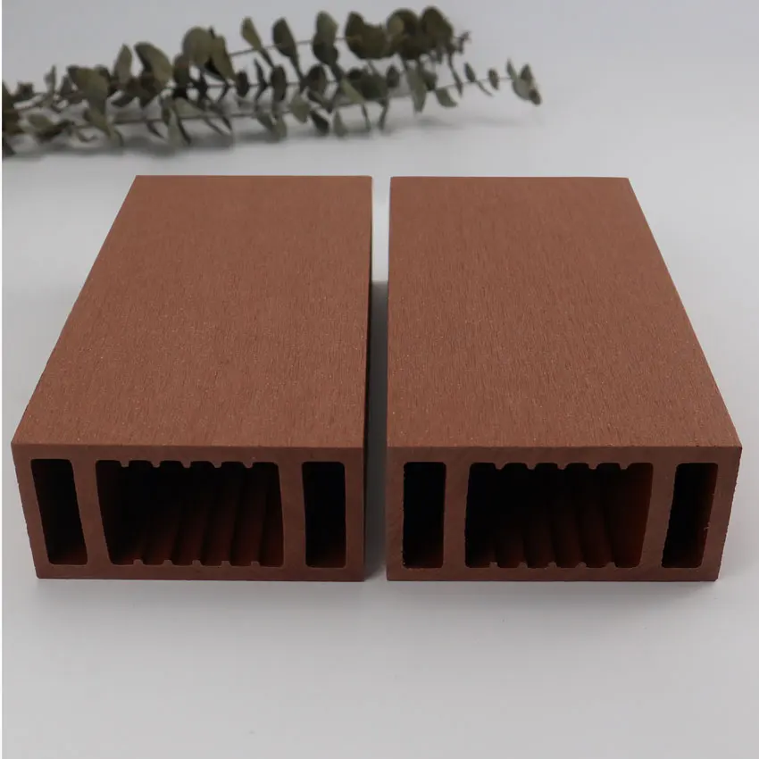 Cheap Price  Exterior 50*50 100*50 Square Hollow Wood Tube Plastic Composite Outdoor WPC Timber Tubes