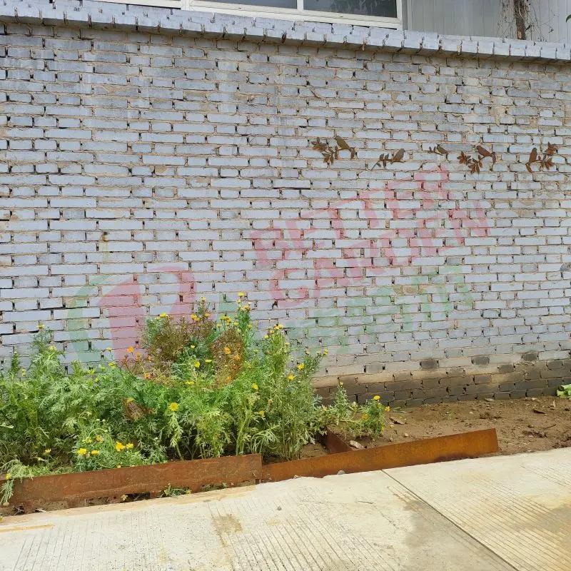Outdoor garden border corten steel metal edging for landscaping herb garden window box flower bed trough rectangle