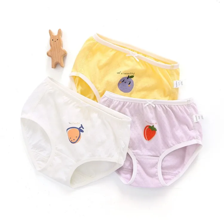 2024 Hot Selling Children Underwear 3 Pieces set organic cotton boxers for kids Kids Girls Briefs Panties Underwear