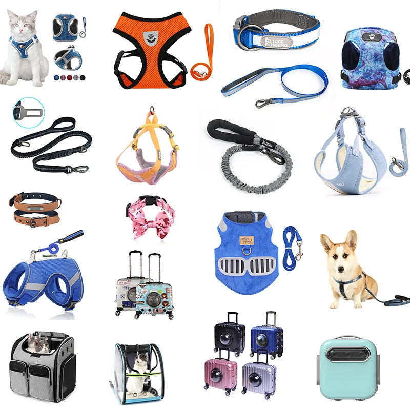 Wholesale Outdoor Travel pet leash and harness set  dog  harness pet Customized adjustable Pet Harness