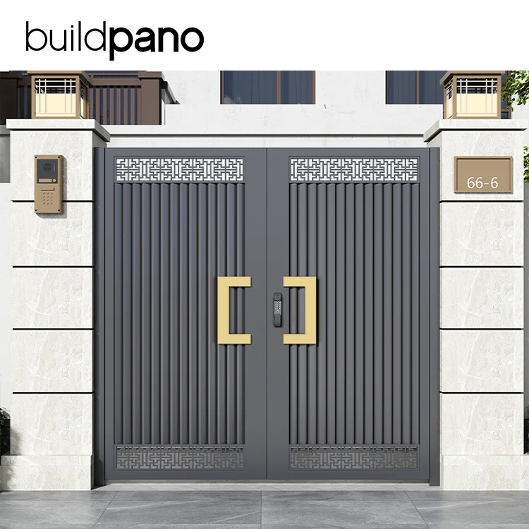 American villa garden entrance iron gates automatic opening door for Courtyard