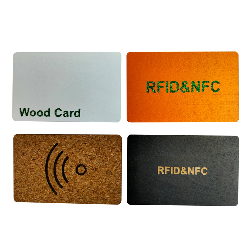 Customized Eco-friendly Material Bamboo Wooden Rfid Card 13.56mhz  Laser Engraved Nfc Wood Access Control Card