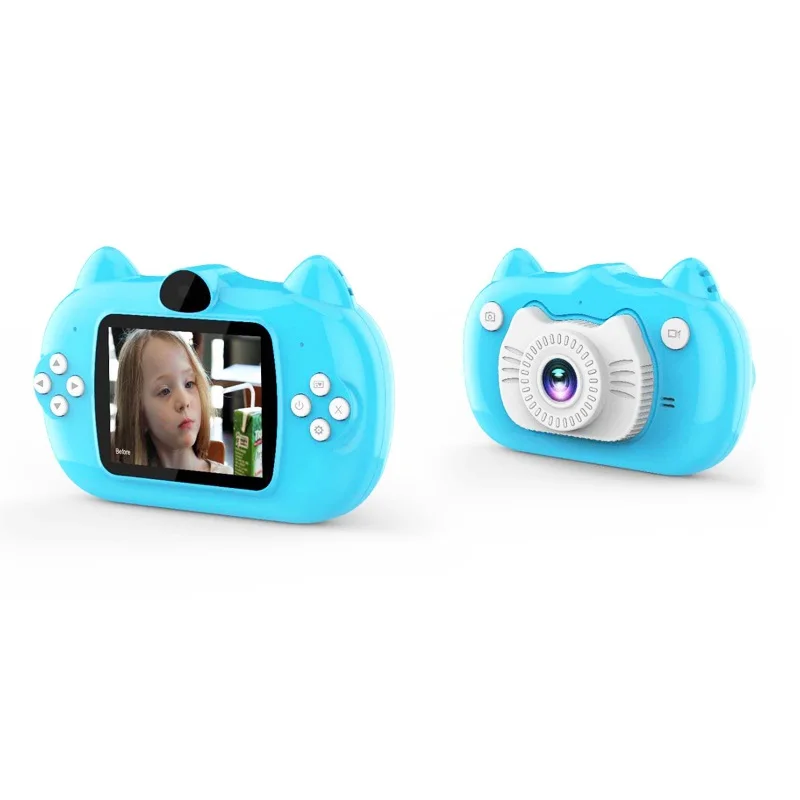 
Best Gift Children Mini Camera 2.2 inch IPS Display 600mah selfie Kids Digital Video Cat Camera Toy For 3-10 years old Kids 