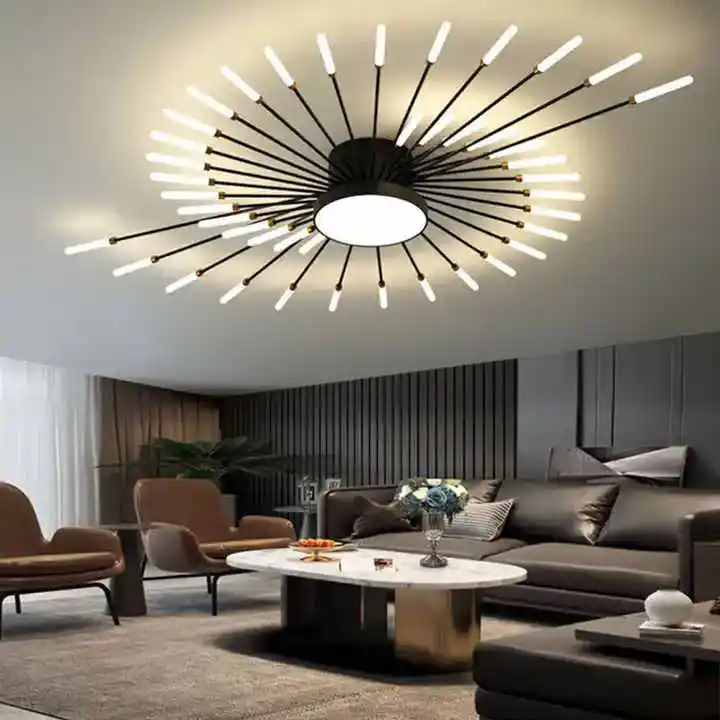 Home Bedroom Living Room Modern Chandelier Pendant Indoor Lighting Acrylic Firework Led Ceiling Light