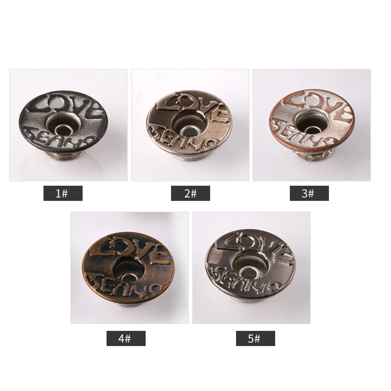 Factory Custom Colorful Zinc Alloy jeans button rivet jeans-button customized jean button