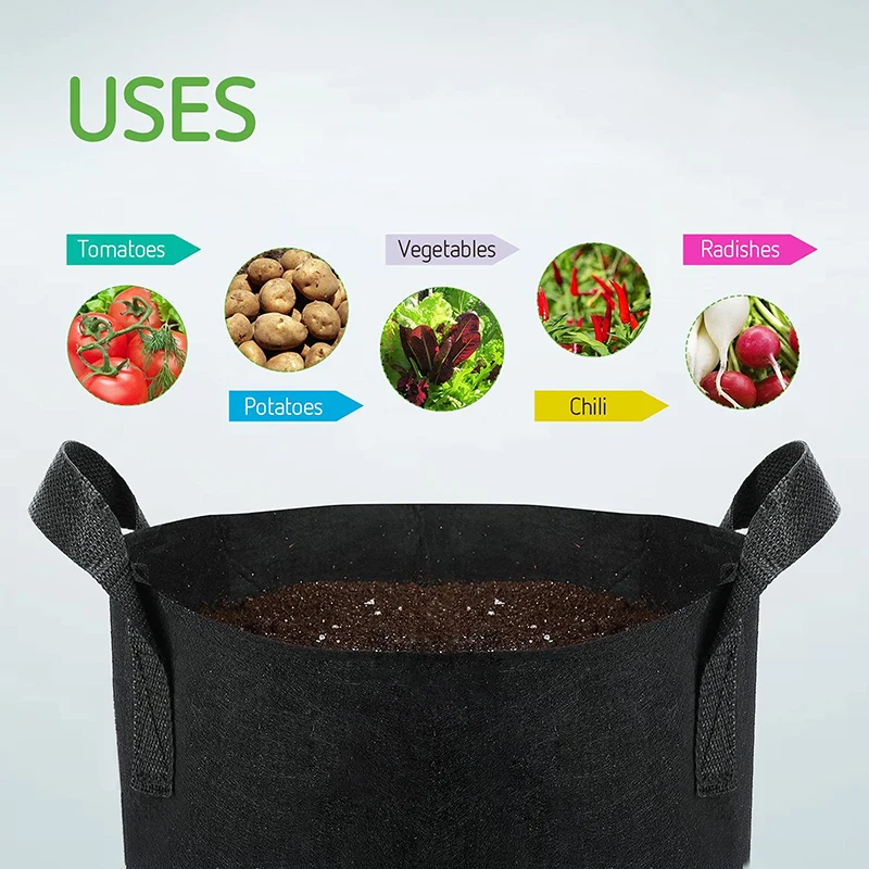 Orientrise Aeration Fabric Garden Grow Bags for Healthier Roots
