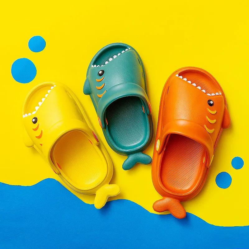 Summer kids cartoon EVA soft-soled slippers Shark shape can be used as sandals and slippers