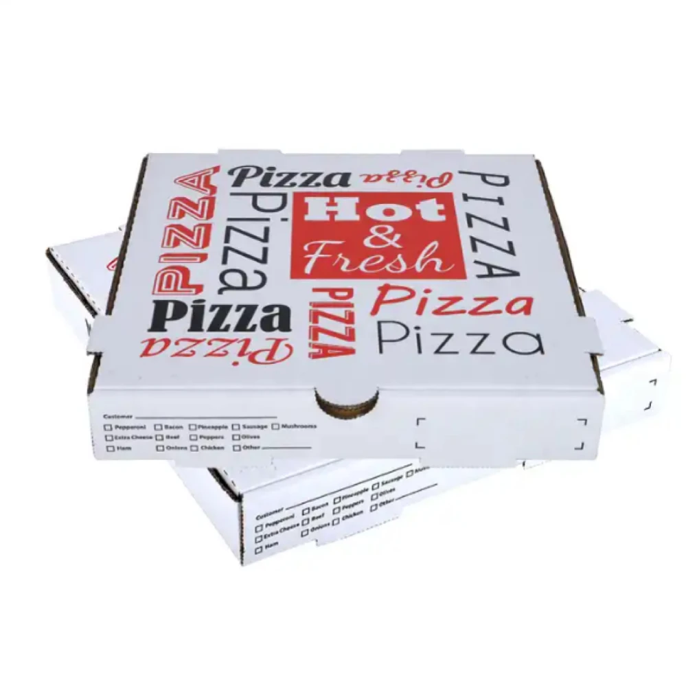 Wholesale Pizza Custom Printed logo Different Size Food Pizza Flute Corrugated Carton Box