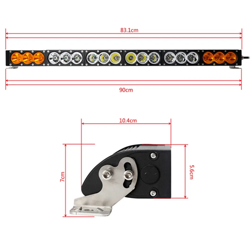 30W /60W /90W /120W /180W/240W/270W/300W single off road amber white led light bar IP68 truck light high power lled work light