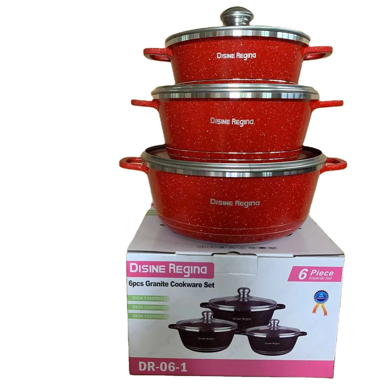 6pc granite cookware set  20cm 24cm 28cm Pot Sets German Quality Ceramic Induction Kitchenware 6pieces Cookware Set Pots