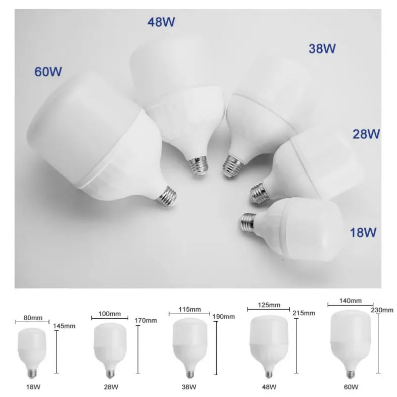Factory Wholesale Made Inchina White T Shape Bulb Energy-Saving Light Bulbs Intelligent IC Drive Power Energy-Saving Light Bulbs