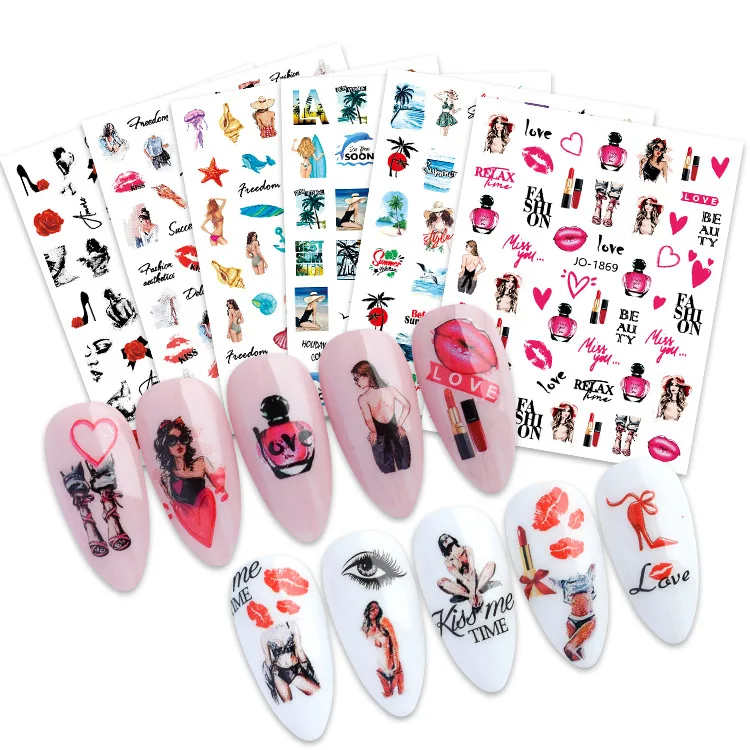 Professional Nails Salon Art Decals Stickers Nail Decals Set Nail Art Stickers