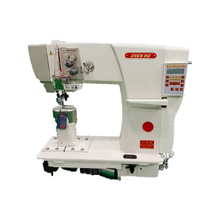 industrial double needle sewing machine direct drive feed roller post bed shoe leather sewing machine