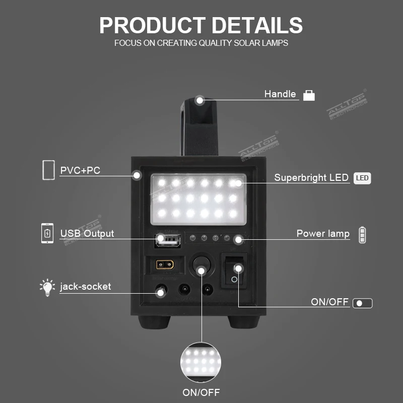 High Efficiency Portable Solar Station Outdoor Mini Camping 20w 40w 60w Home Lighting Solar Energy Power System